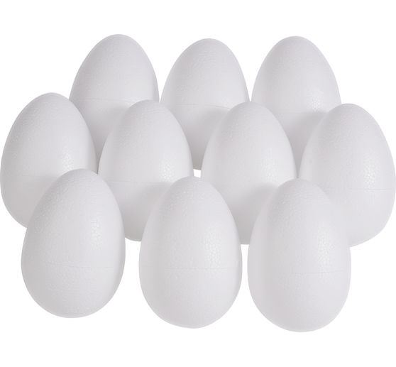 VBS Styrofoam egg, approx. 10 x 7,5 cm,10 pieces
