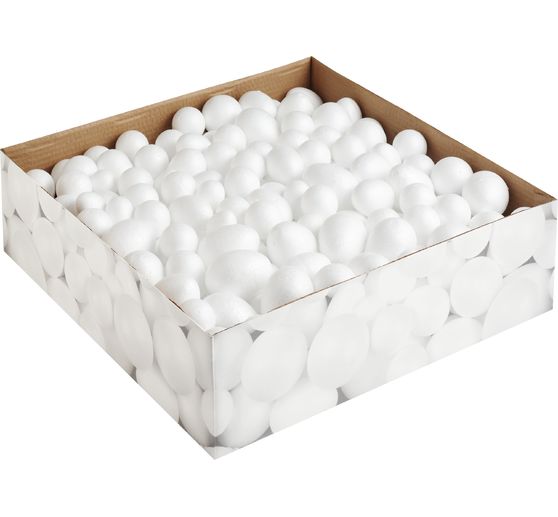 Styrofoam eggs & balls set, 550 pcs