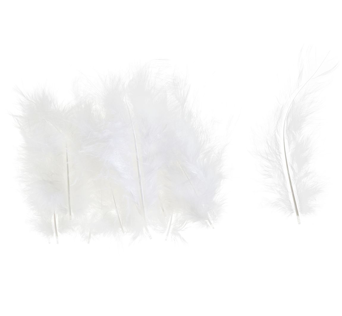Maraboe veren, ca. 15 stuks - Wit