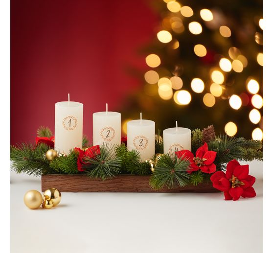 Advent candles "Rustic", tiered, set of 4