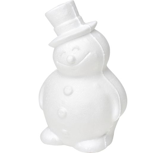 Styrofoam mold snowman with hat, 17 cm