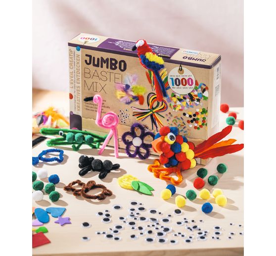 Jumbo knutselmix, ca. 1.000 onderdelen