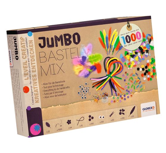 Jumbo knutselmix, ca. 1.000 onderdelen