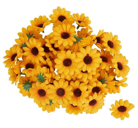 VBS Mini sunflower blossom, ca. Ø 4 cm, 50 pieces