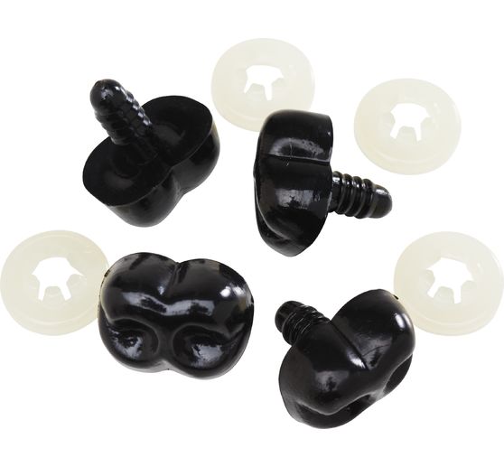 Bear noses black, 20 mm, 4 pieces