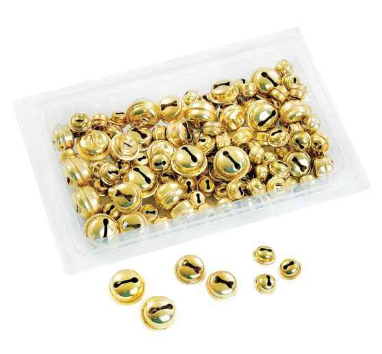 Clamp assortment, 110 pieces, gold colored