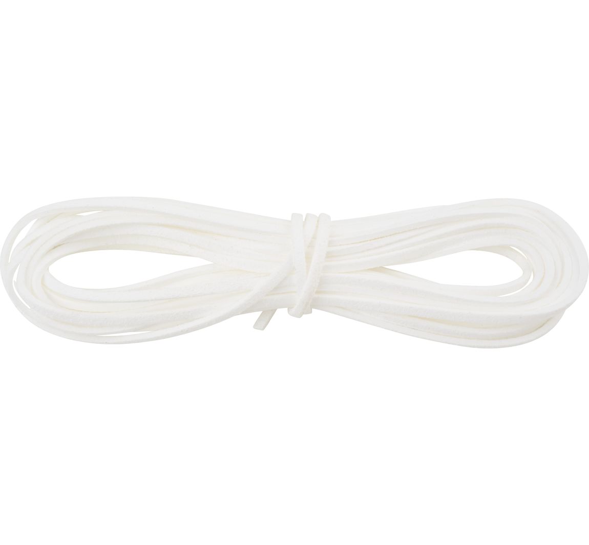 Kunstlederen band, 3mm x 5m - Wit
