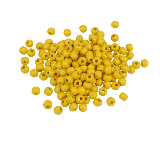 Wooden beads, Ø 4 mm, about 165 pieces