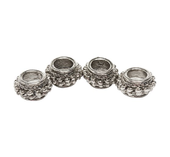 Metal bead "Ringel", 4 pieces