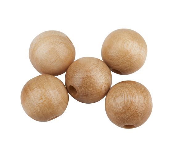 Wooden beads, Ø 12 mm, 30 pieces