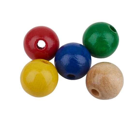 Houten kralen, Ø 15 mm