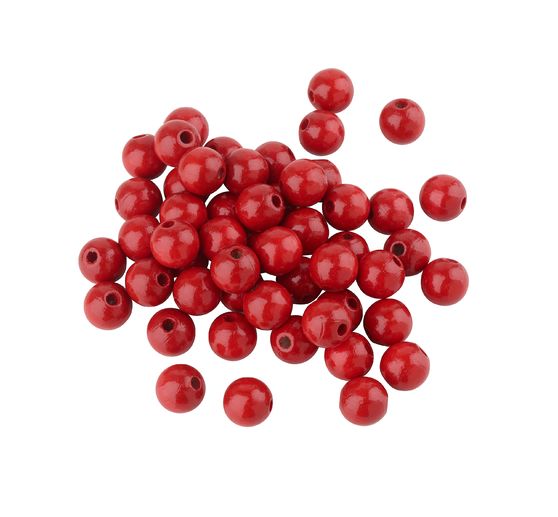 Wooden beads, Ø 10 mm, approx. 50 pieces