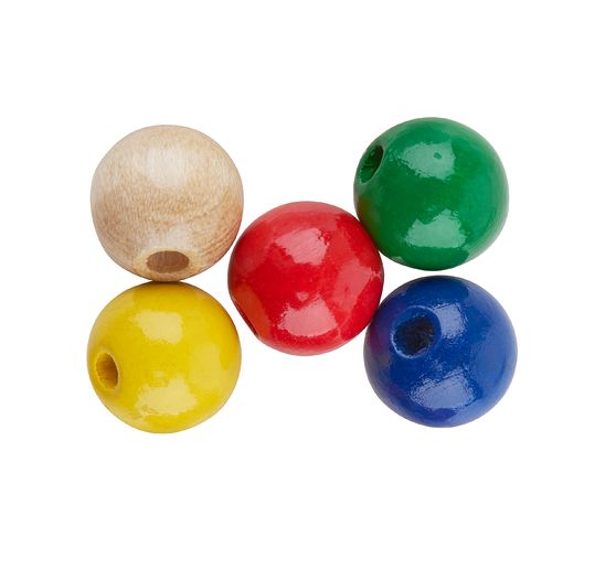 Wooden beads, Ø 10 mm, approx. 50 pieces