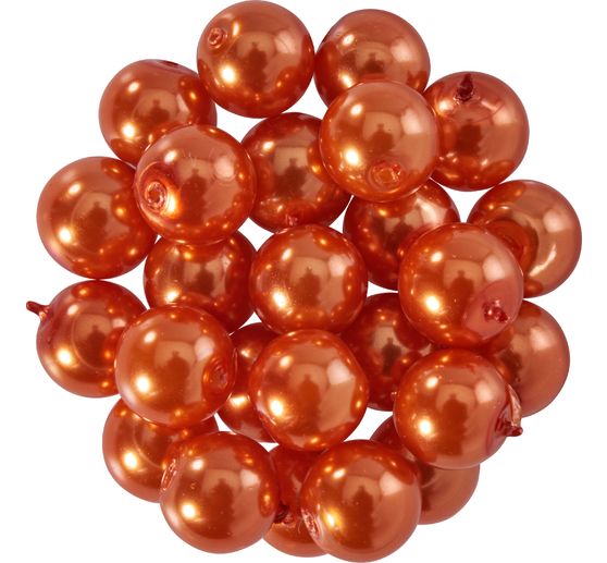 Glazen waskralen, Ø 8mm, 25st., goudgeel (lichtoranje)