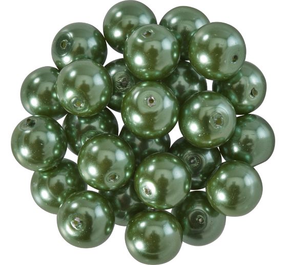 Glazen waskralen, Ø 8mm, 25st., goudgeel (lichtoranje)