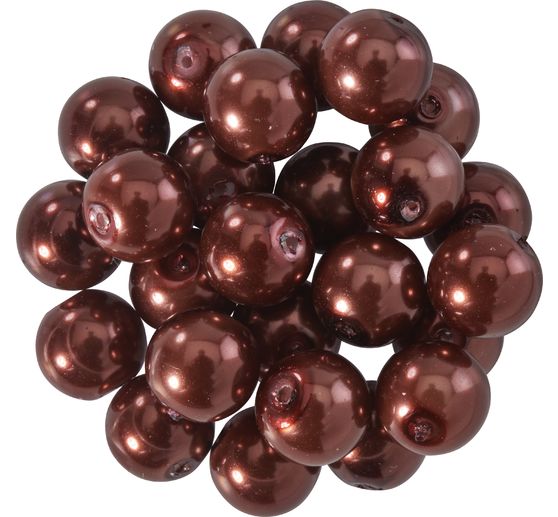 Glazen waskralen, Ø 8mm, 25st., goudgeel (lichtoranje)
