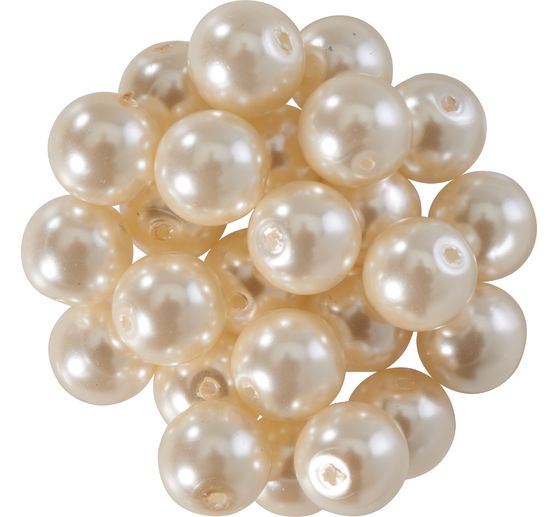 Glazen waskralen, Ø 8mm, 25st., goudgeel (lichtoranje)
