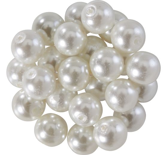 Glazen waskralen, Ø 8mm, 25st., goudgeel (lichtoranje)