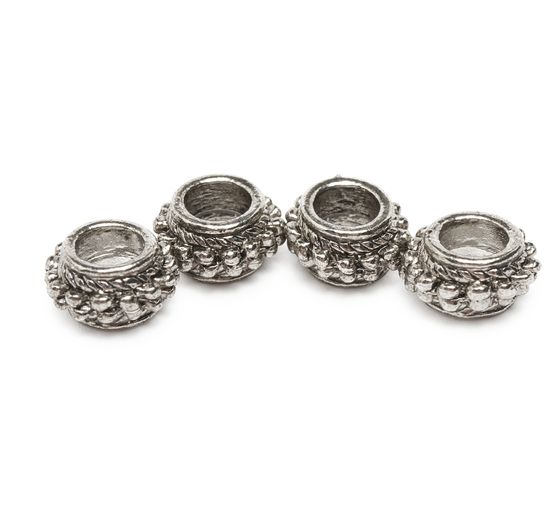 Metal bead "Ringel", 4 pieces