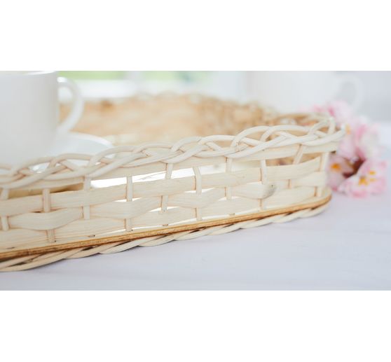 VBS Rattan basket base "Rectangle with round edges", 4 mm, 45 x 33 cm