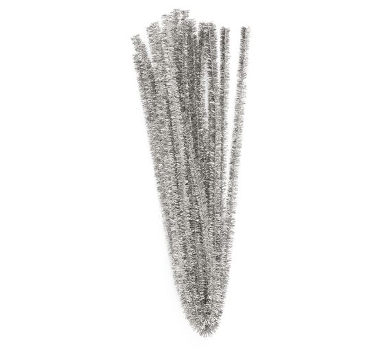 VBS Chenille wire "Silver", 8 mm, 50 cm, 10 pieces