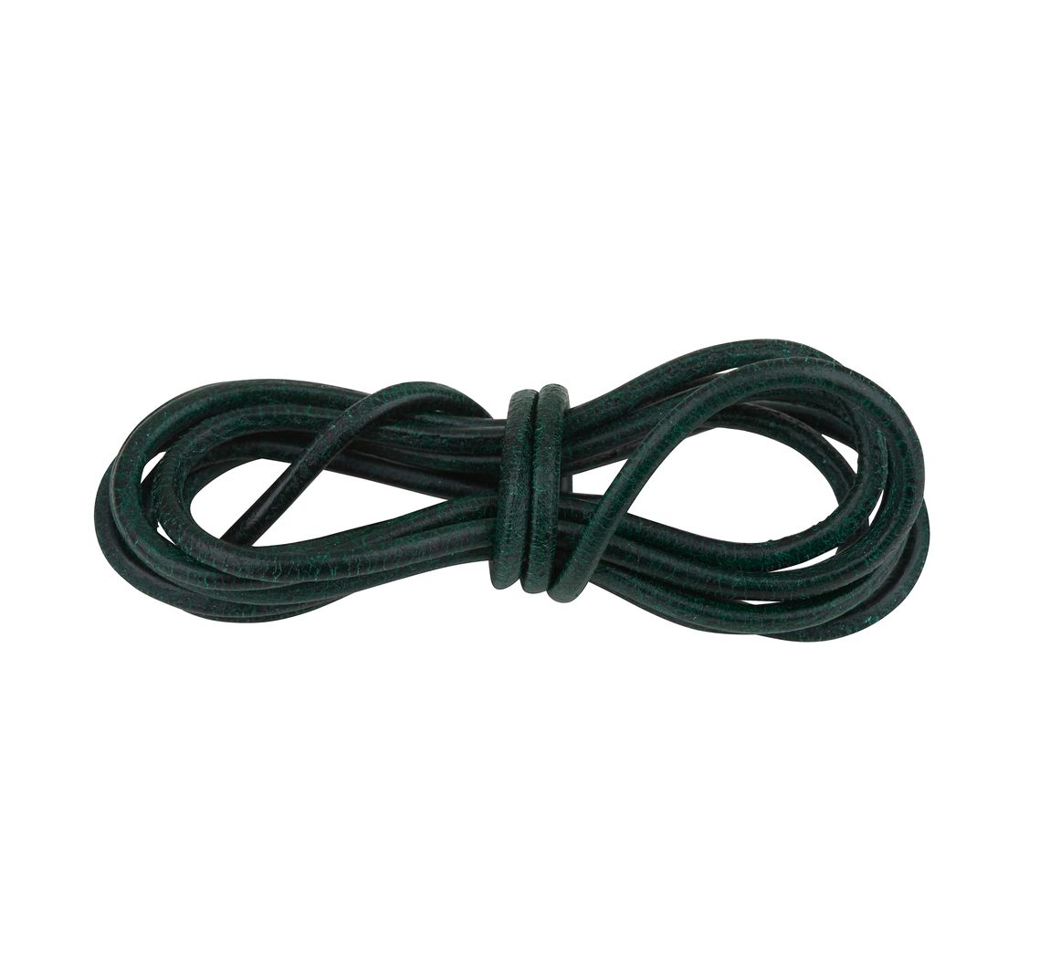 Leren riem rond, Ø 1 mm - Groen