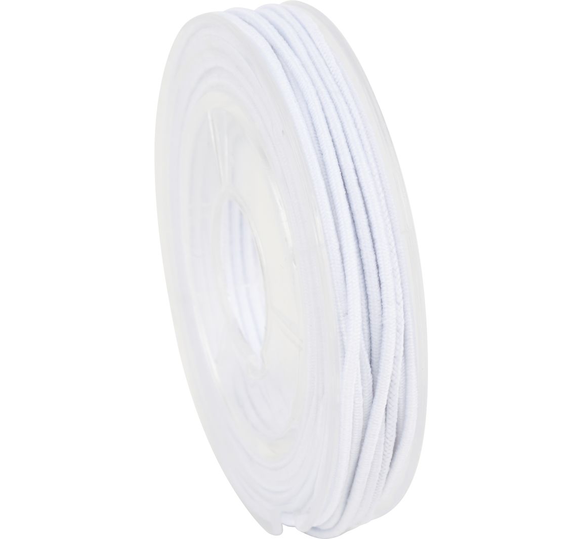 Rubber koord, 1 mm - Wit