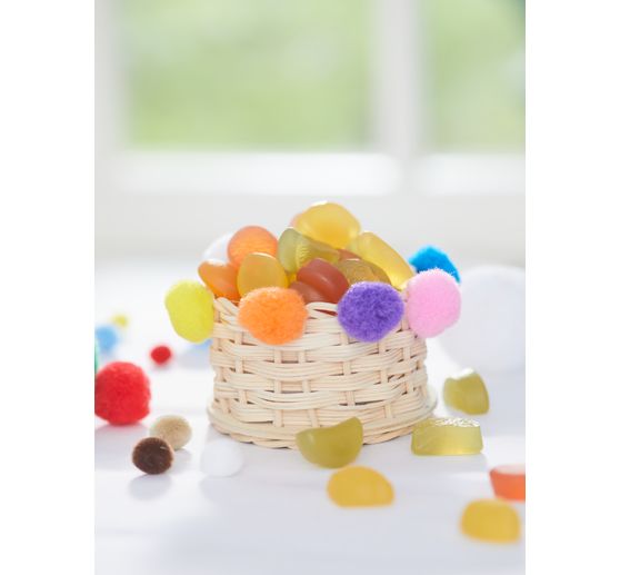 Pompons "Kleuren & Maten Mix", 100 stuks