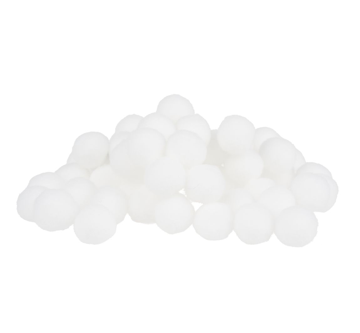 VBS Pompons, 15 mm, 60 stuks - Wit