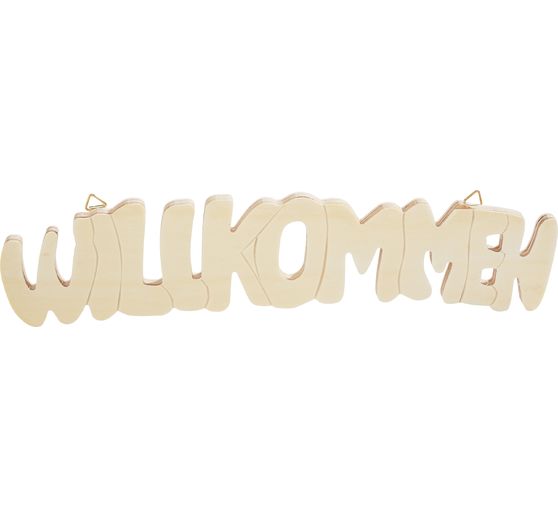 VBS Houten letters "Willkommen"