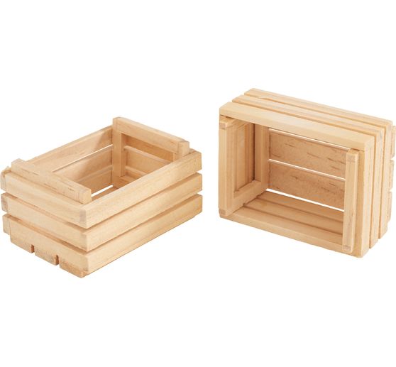 VBS Miniatuur houten fruittrapje, 2 stuks