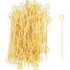Chain pins, with one eyelet, 100pcs., 32mm Gold-Plated