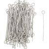 Chain pins, with one eyelet, 100pcs., 32mm Silver-Plated