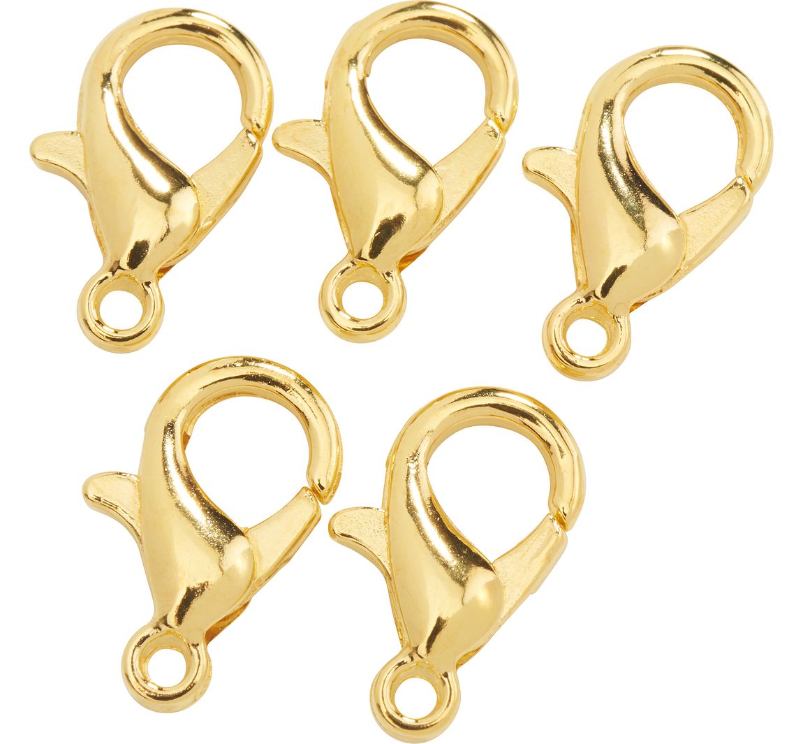 Kreeftsluiting, 12 mm - verguld