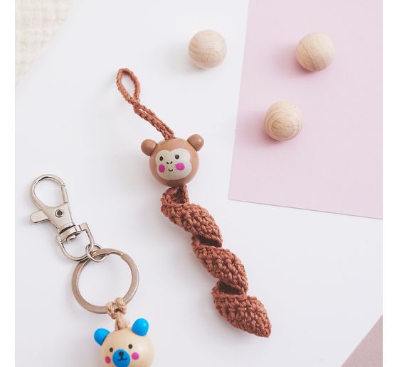 Houten ballen met gezicht "Cute Animals", 10 stuks.