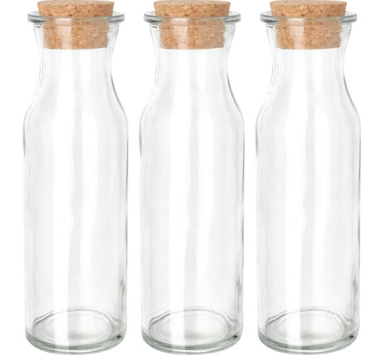 VBS Glass bottles "Milk", set of 3