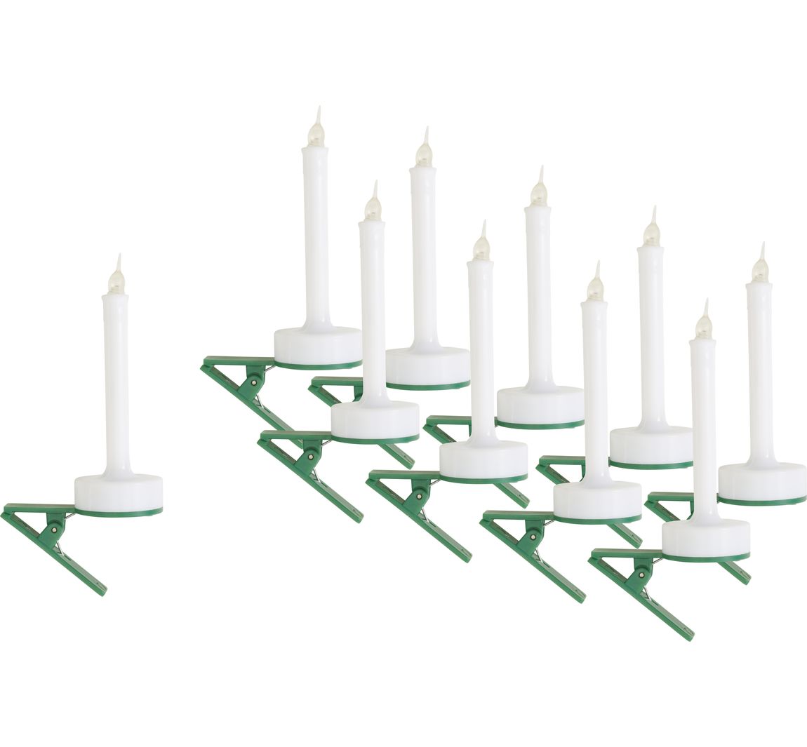 VBS LED kerstboomkaars met clip, 10 stuks