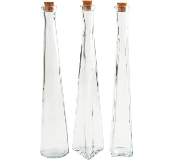 VBS Glass bottles "Geo", set of 3