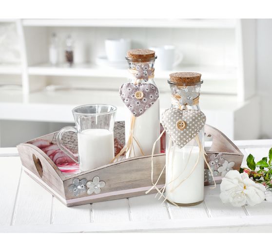 VBS Glass bottles "Milk", set of 3