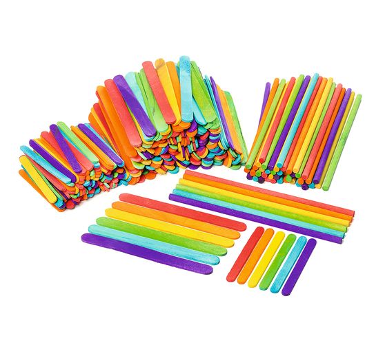 300-piece mega set "Colorful wooden spatulas & round rods", VBS Wholesale Package