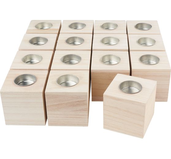 VBS Tealight holder "Cube", 15 pieces