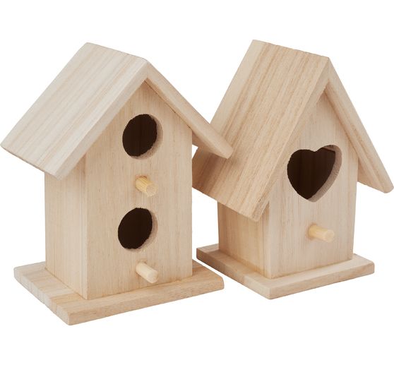 VBS Decoratieve vogelhuisjes "Minis", set van 2