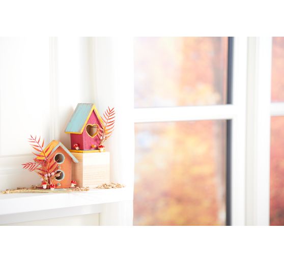 VBS Decoratieve vogelhuisjes "Minis", set van 2