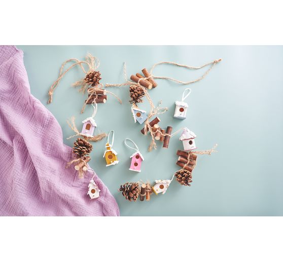 VBS Decoratieve vogelhuisjes "Minis", set van 8