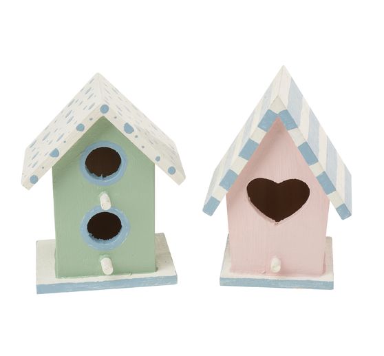 VBS Decoratieve vogelhuisjes "Minis", set van 2