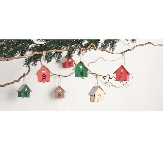 VBS Decoratieve hanger "Huisje", 24 stuks, multiplex