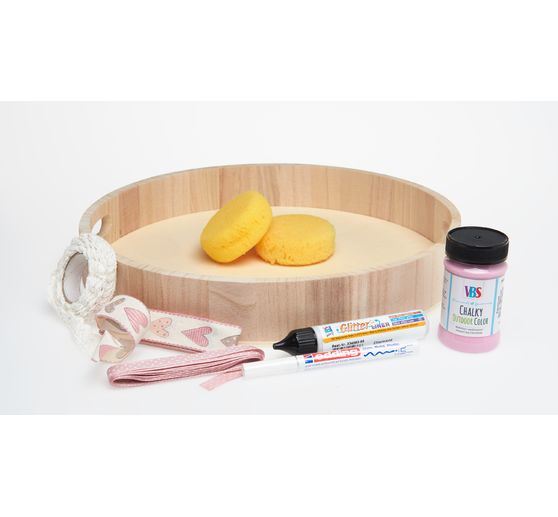 VBS Wooden tray, round