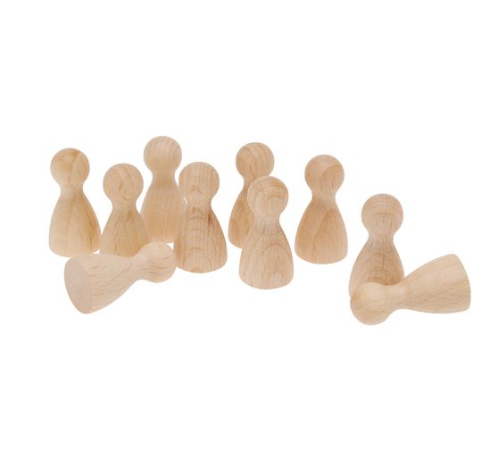 Houten speelgoedfiguur, 28 mm, 10 stuks