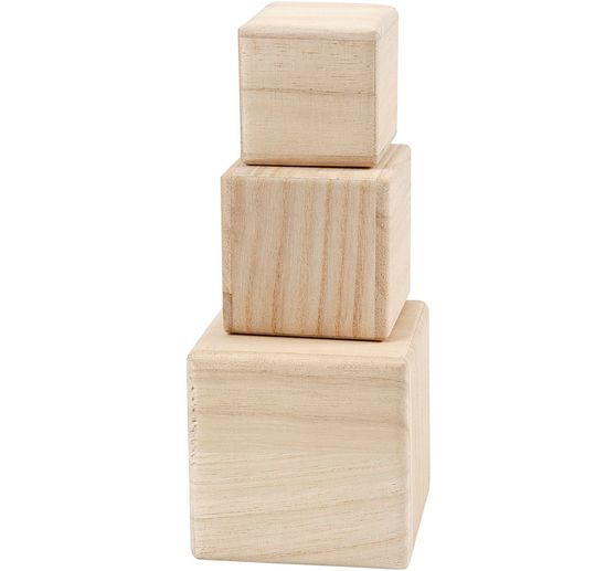 Houten kubussen, set van 3