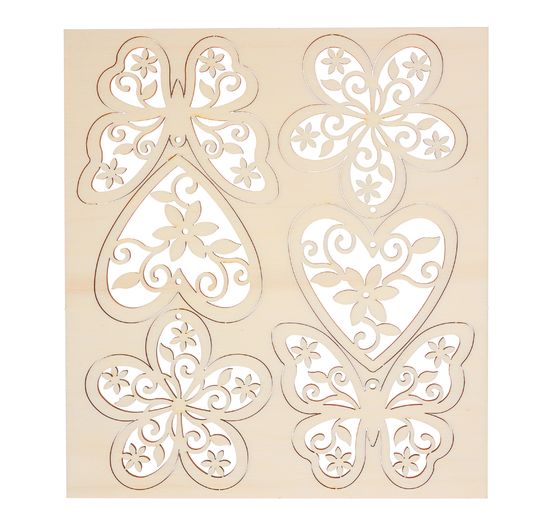 VBS Decoratieve hanger "Bloemen, harten en vlinders"